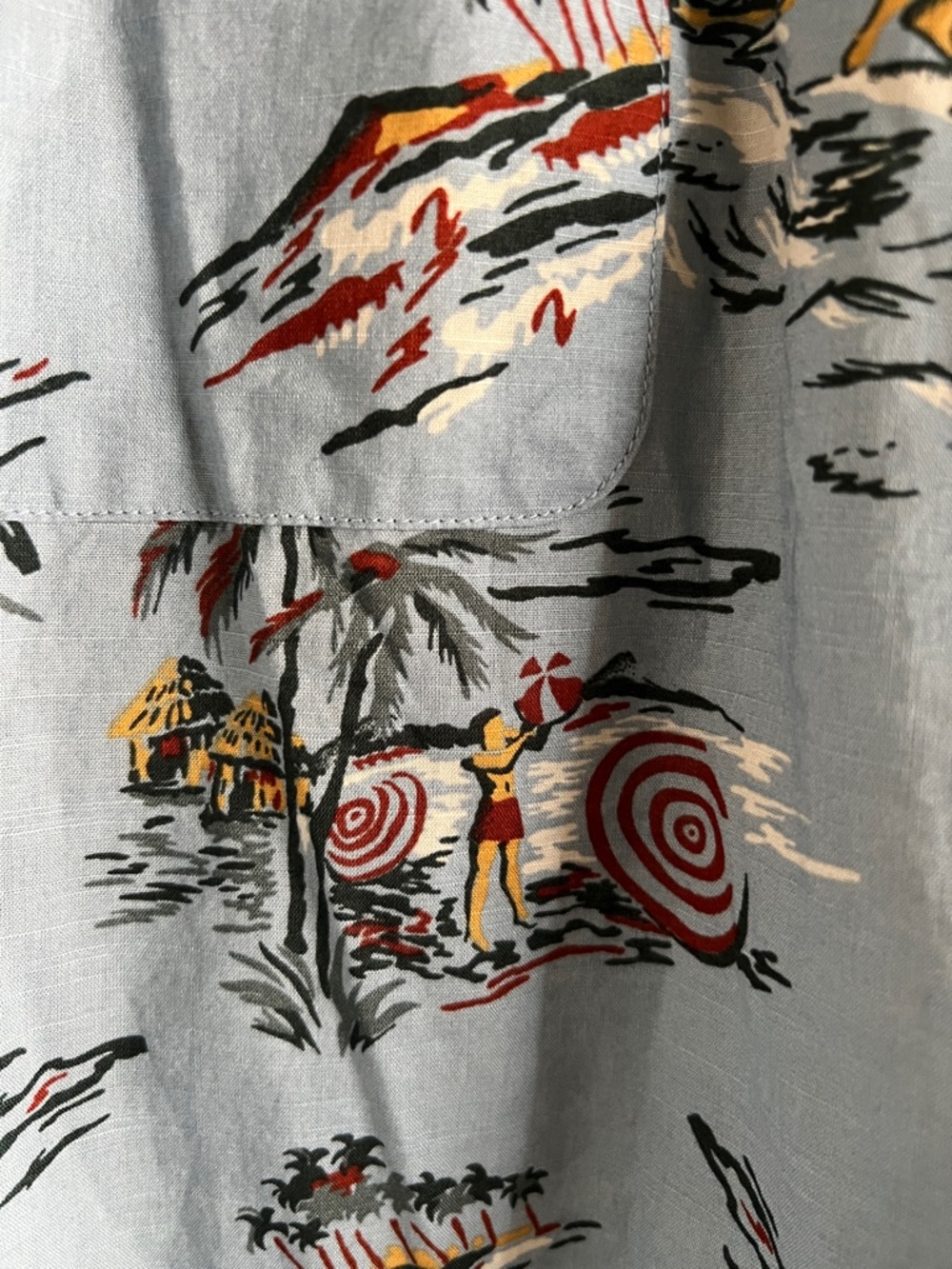 Pendleton Light Blue Tropical-Print Camp Shirt - Picture 3 of 8